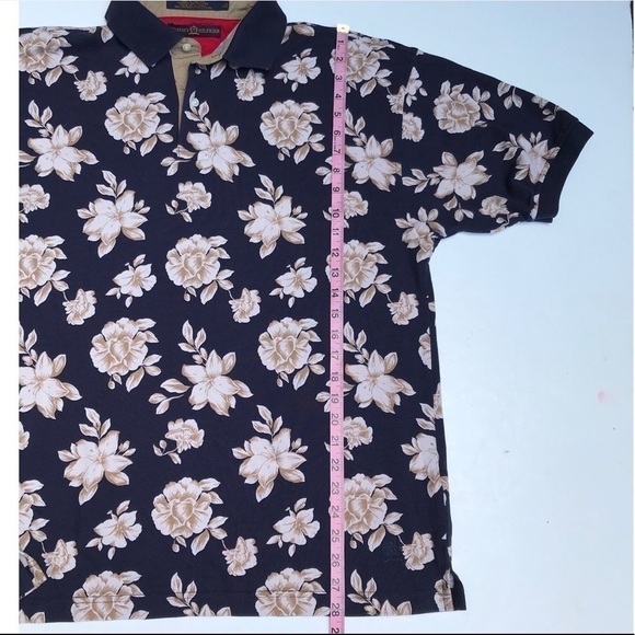 Tommy Hilfiger Blue Tropical Short Sleeve Polo L - Picture 5 of 16